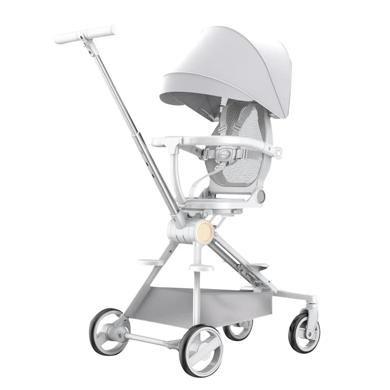 Nuovo Modello di Passeggino Pieghevole in Metallo e Lega, Carrozzina a Due Posti con Funzione Richiudibile per Bambini e Neonati, Ideale per le Vacanze