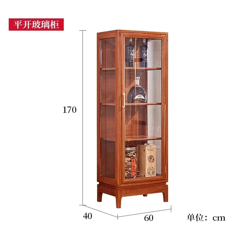 Un armadietto per vino in vetro e legno di pera, griglia per ananas, vetrina per soggiorno, armadio portaoggetti in legno massello, porta battente