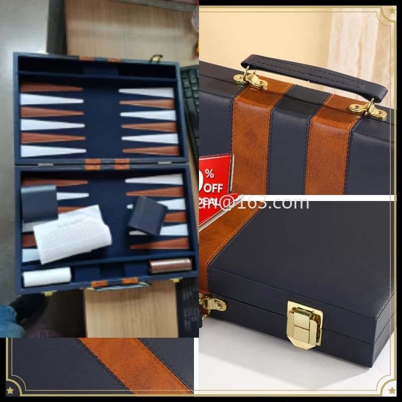 Manufacturer supplies hot-selling PU leather chess storage box backgammon