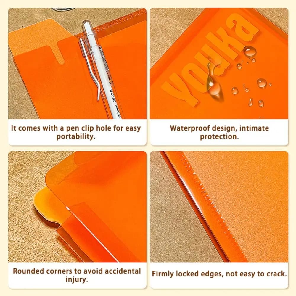 Portable A4 File Bag Dual Use Lightweight File Folder Waterproof Transparent Writing Board School Office