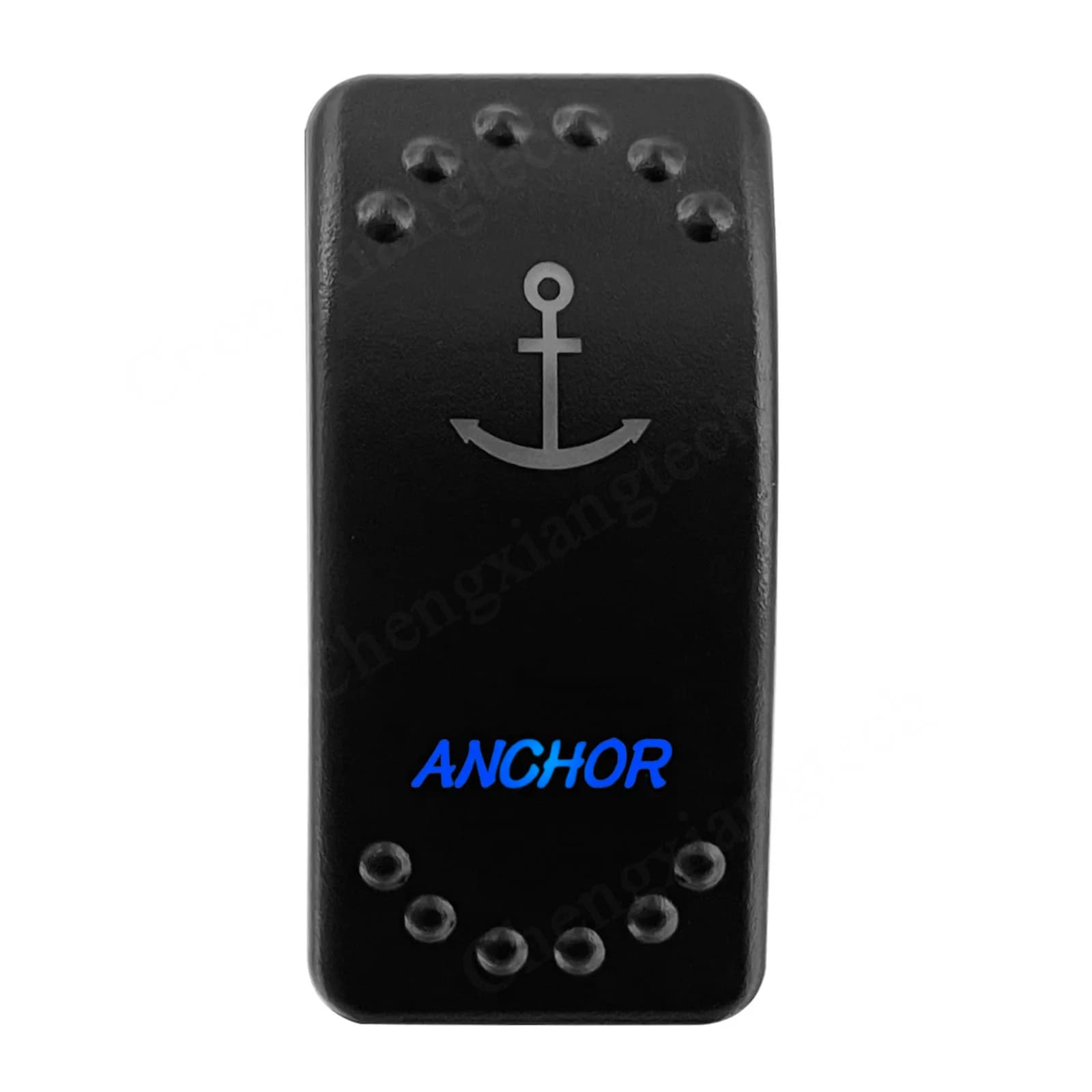 Interruttore a bilanciere ANCHOR Momentaneo 3 posizioni 7 pin DPDT (ON) OFF (ON) Interruttore 12V 24V LED blu impermeabile per ancoraggio di barche marine