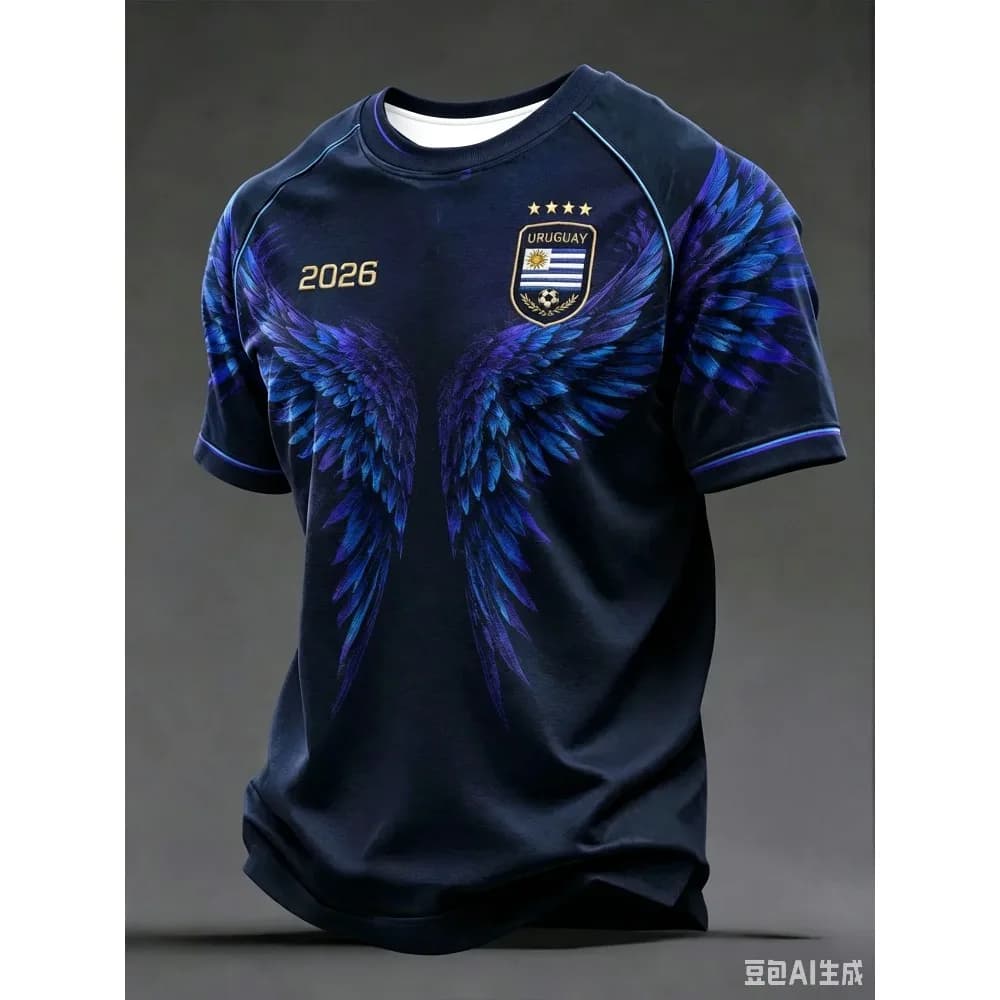 2026 New Uruguayan Style 3D Printed Football Jersey TShirts Sweatshirt Training Suit Mens and Womens T-Shirt Casual Sport Top