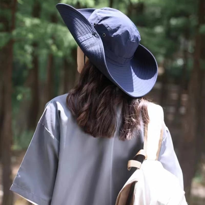 Lightweight Foldable Safari Sun Hat with Wind Strap for Women & Men for Outdoor Hiking and Fishing
