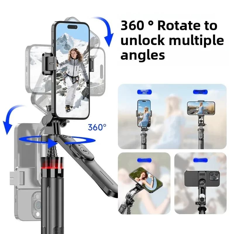 Treppiede selfie stick per cellulare F06, asta retrattile per riprese con smartphone, supporto per fotocamera da viaggio, accessorio per fotografia.