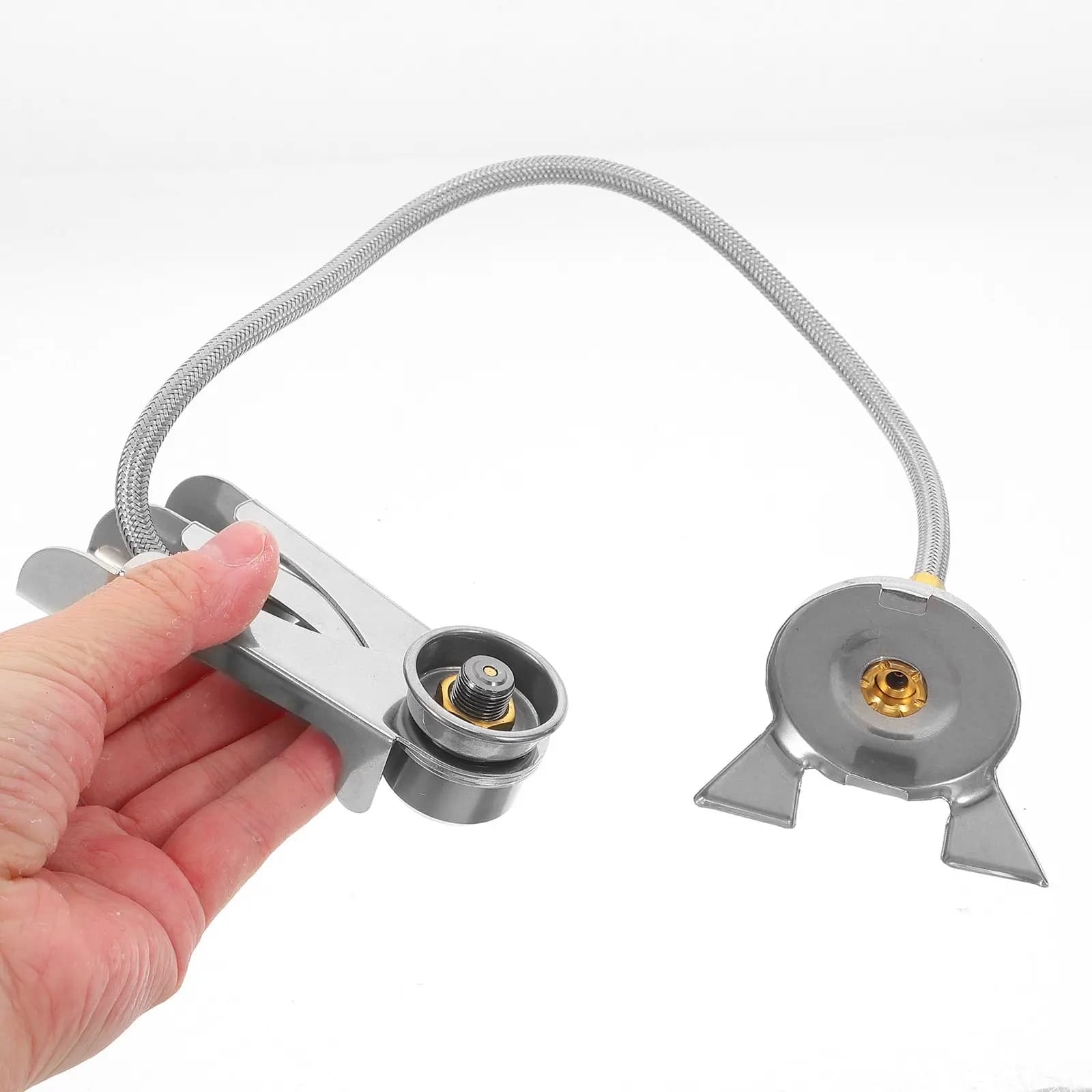 Universal Adapter for Exterior Stove Integrated with Separate Support, Propane Tank Charging Kit for Camping Gas Burner, Quick Connection