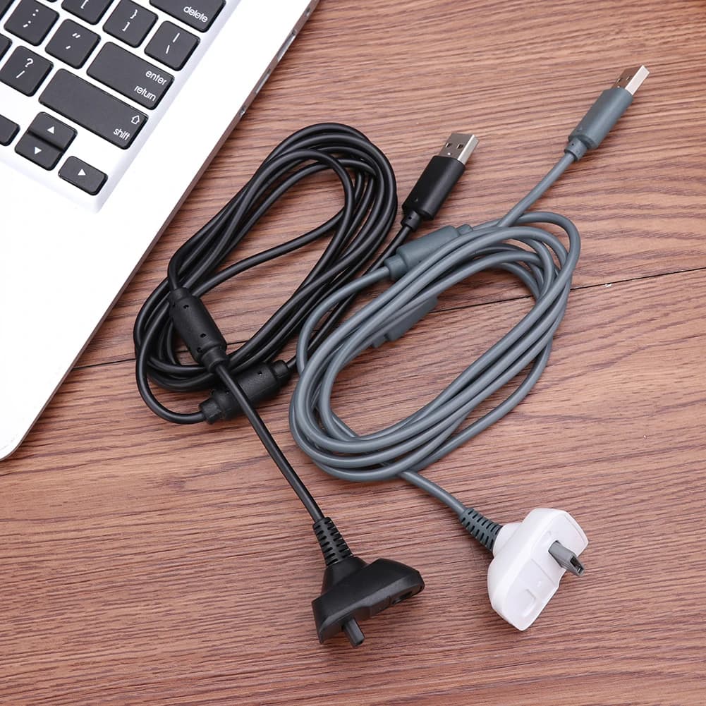 Cavo di Ricarica USB da 1,8m con Doppio Anello Magnetico per Controller Wireless Xbox 360