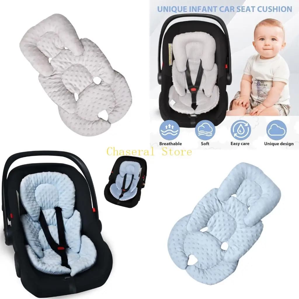 E7CE Cuscino per carrozzina per bambini Passeggino bifacciale traspirante Cuscino per sedile Fodere per passeggino con supporto