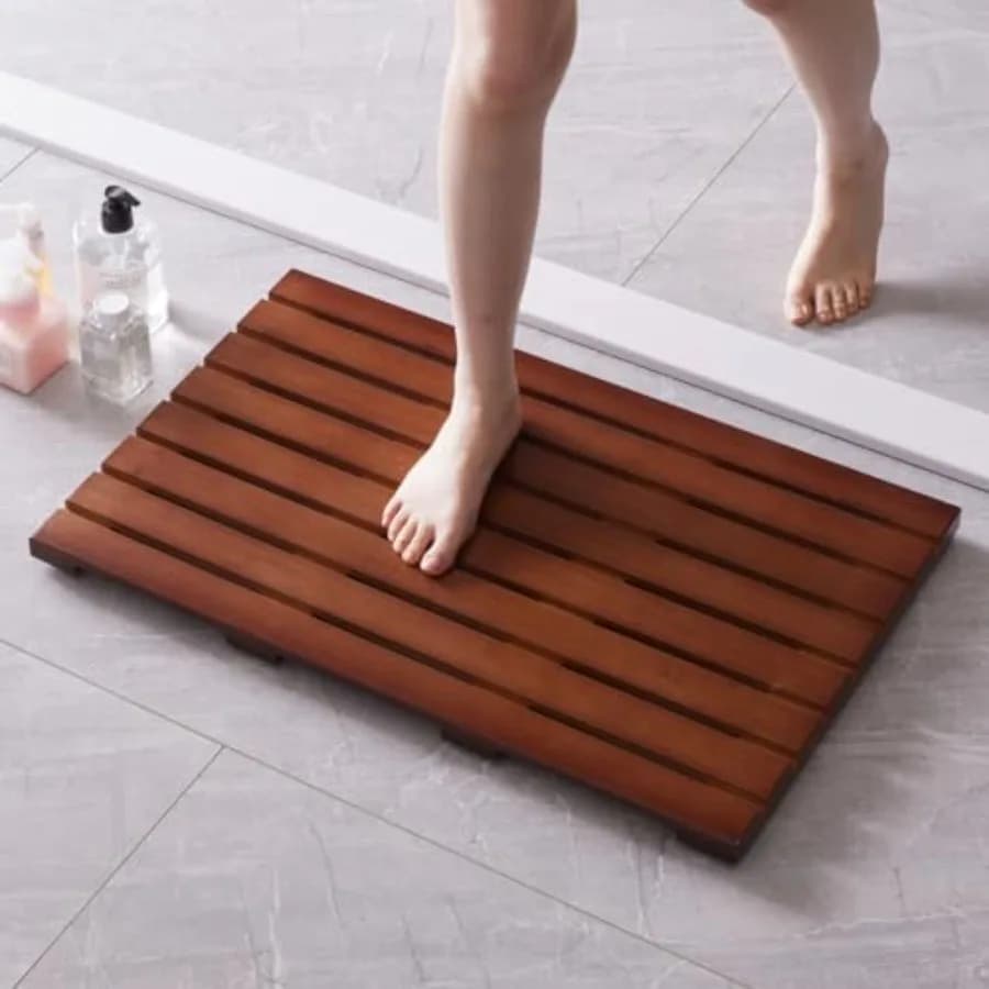 Tappetino da Bagno per Doccia, Tappetino Antiscivolo per Pavimento in Legno del Bagno, Tappetino Doccia Resistente per Interni ed Esterni