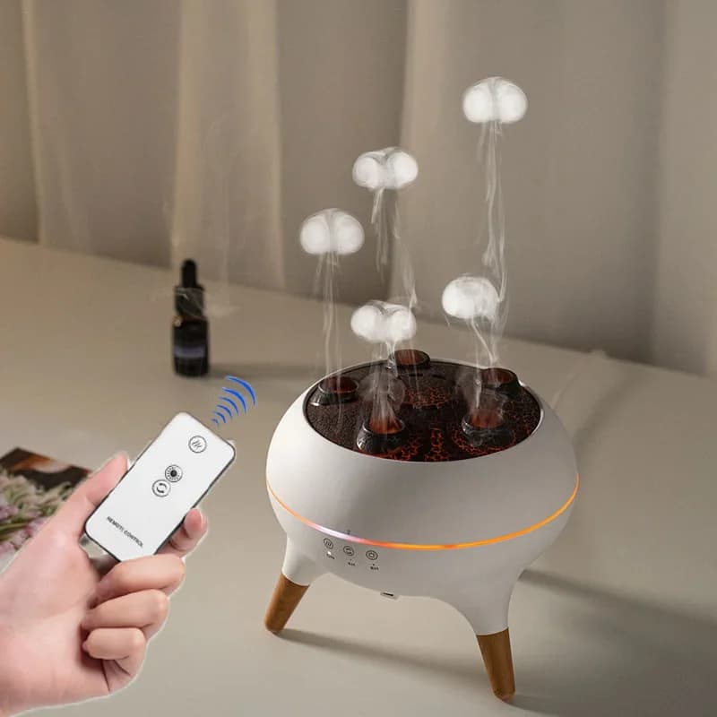 Umidificatore dinamico per meduse 250ml Diffusore di oli essenziali Umidificatore per camera da letto con telecomando con 7 luci notturne colorate