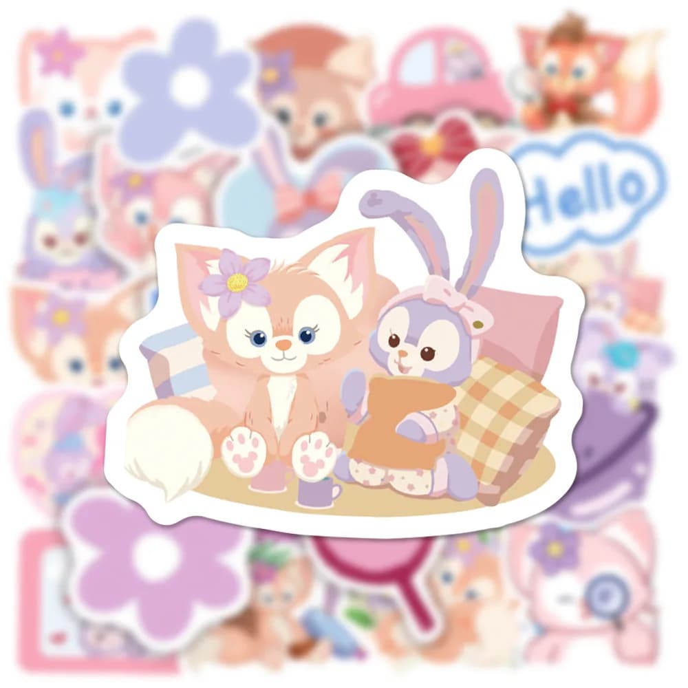 10/30/50pcs Disney LinaBell Duffy Bear Stickers Kawaii Graffiti Sticker telefono fai da te bottiglia d'acqua simpatico cartone animato bambini decalcomanie giocattolo regalo