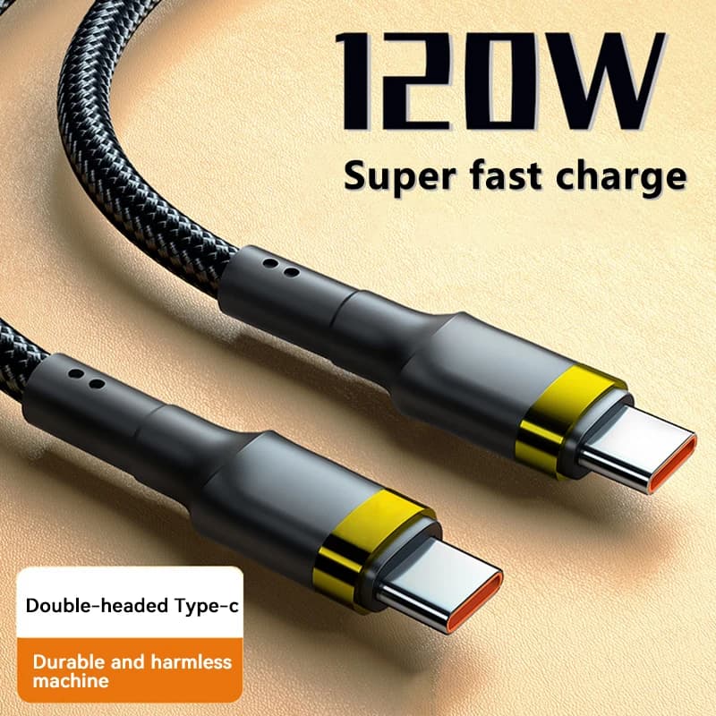 120W Fast Charging S24 USB C TO USB Type C Cable For iPhone 15 Plus Pro Max Xiaomi Samsung Huawei Fast Charger 2024