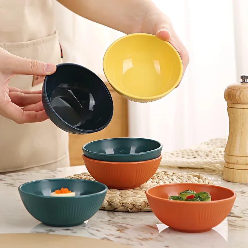 Plastic Bowl Multipurpose Deep Plates Salad and Pasta Bowls Unbreakable Reusable Light Weight Bowl for Salad Soup Ramen Rice Use