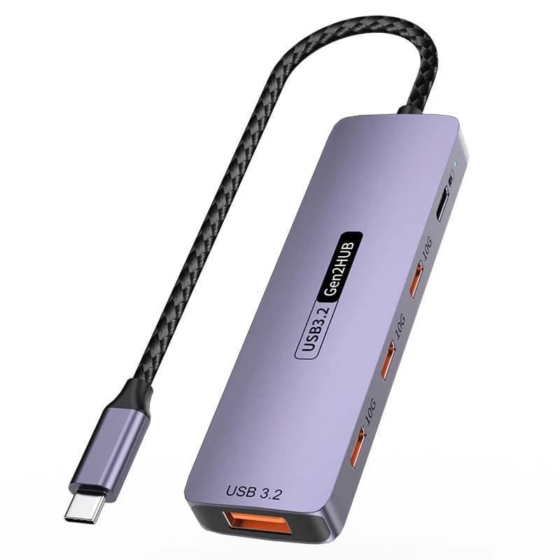 2PCS 10Gbps USB3.2 Gen2 Type-C Hub Multi Port Splitter Adapter Laptop Phone USB Extension Docking Station