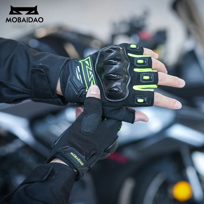 Motorcycle Gloves Half Finger Breathable Wear-resistant Anti Slip Anti Fall Racing Outdoor Cycling Electric Bike Gloves