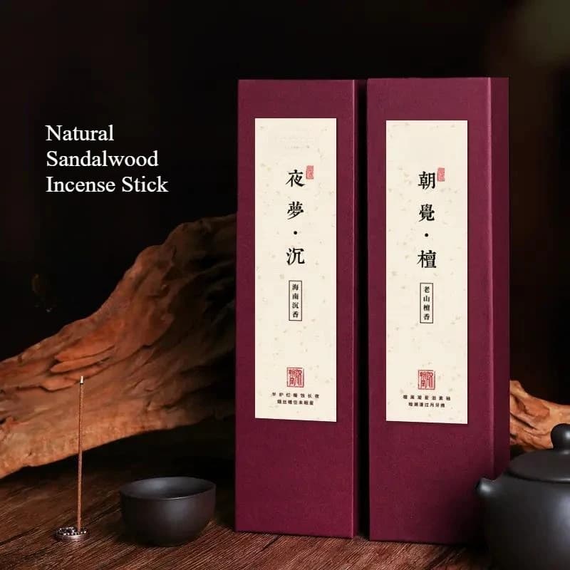 Bastoncini d'Incenso Naturale al Sandalo e Agarwood da 50g per Casa, Tempio, Culto, Studio, Meditazione, Favorisce il Sonno, Elimina gli Odori