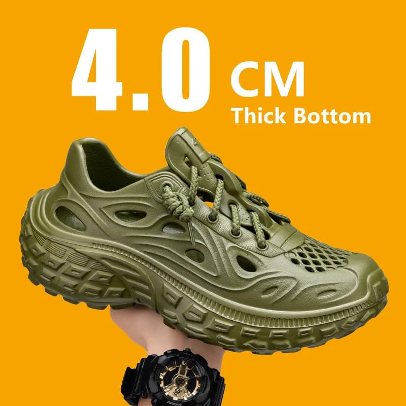 Scarpe da giardino traspiranti di nuova moda Sandali da coppia estivi Sandali da uomo con fondo spesso antiscivolo Scarpe da uomo da spiaggia Baotou all'aperto