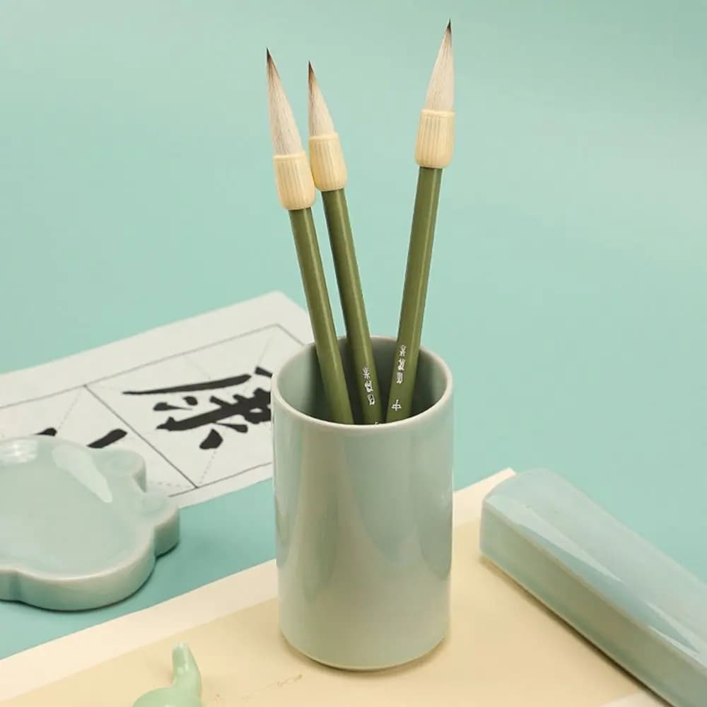 Calligraphy Brush Art Paint Brush Chinese Brushes Oil Painting Chinese Calligraphy Brush Wooden Handle Crisperding