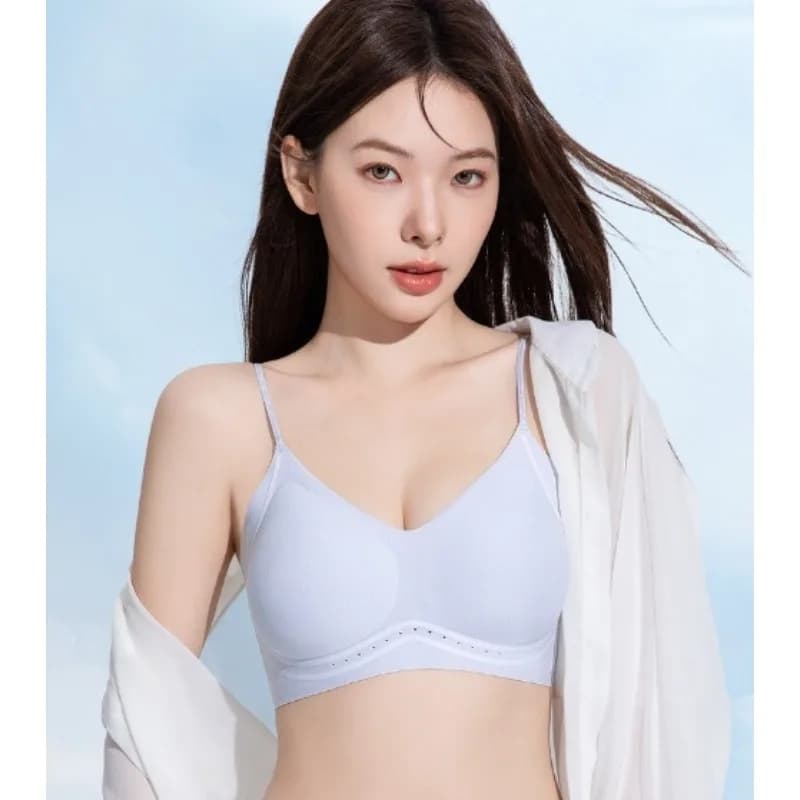 Liquid foundation,thin shoulder straps,underwear,women's camellia fragrance, ultra-thin small breasts gathered,seamless cool bra