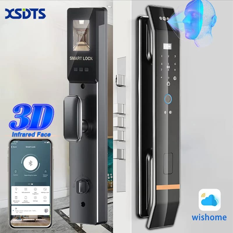 XSDTS 3D Face Smart Door Lock Password digitale chiave elettronica IC Card APP sblocca serrature per impronte digitali per casa appartamento