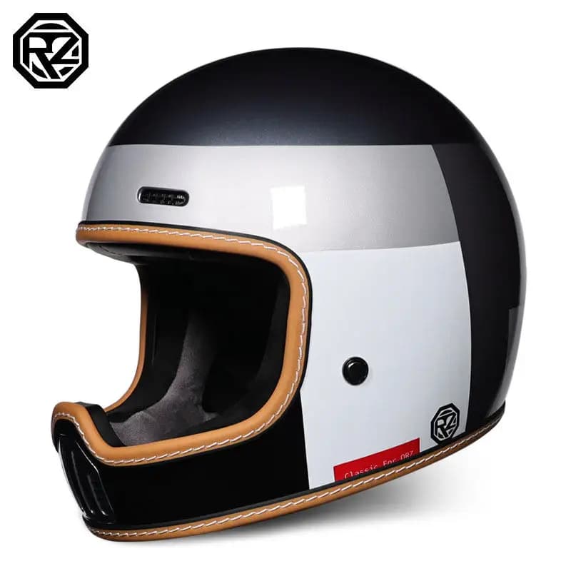 ORZ Retro Full Helmet Bluetooth Compatible Motorcycle Motorcycle Helmet Four Seasons Couple Street Bike Helmet Riding Casco Moto