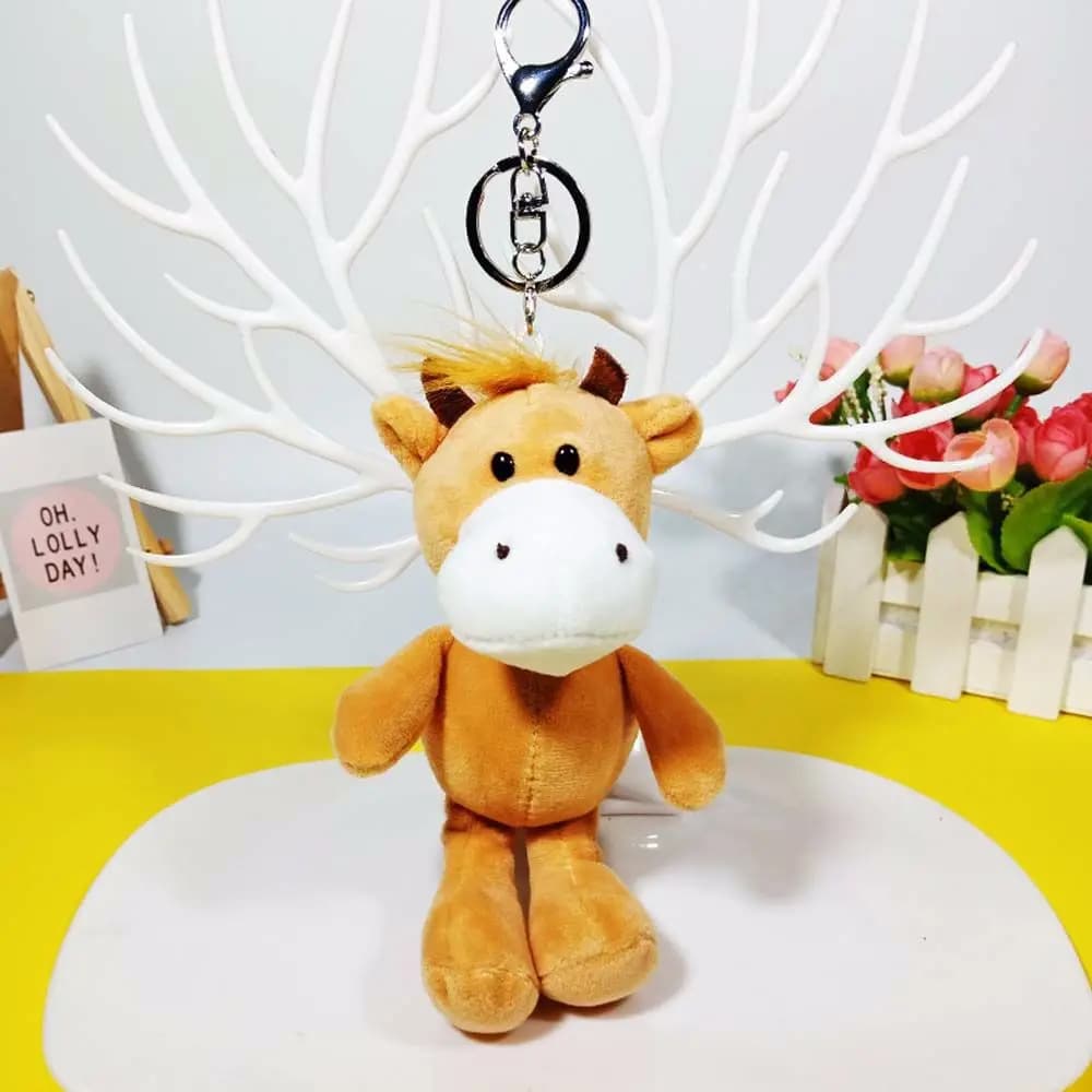 Simpatico animale della foresta giraffa elefante portachiavi portachiavi borsa ciondolo portachiavi animale farcito