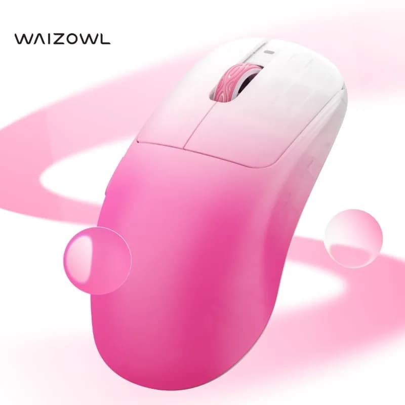 Mouse da Gaming Wireless Waizowl CloudXS PAW3950 8000Hz, Leggero, per Mani Piccole e Medie, Impugnatura a Griffe, per Giocatori Delta Force PC