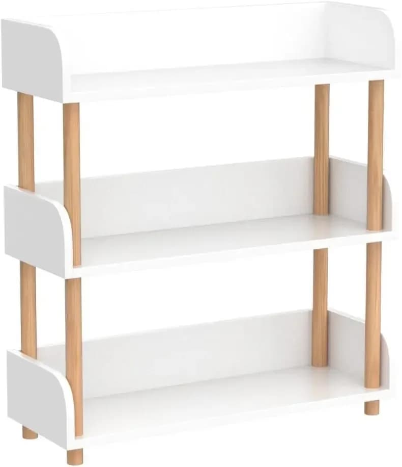 Wayifair Home Furniture Store Libreria moderna con bordo superiore e struttura in legno massello per casa e ufficio, armadio portaoggetti