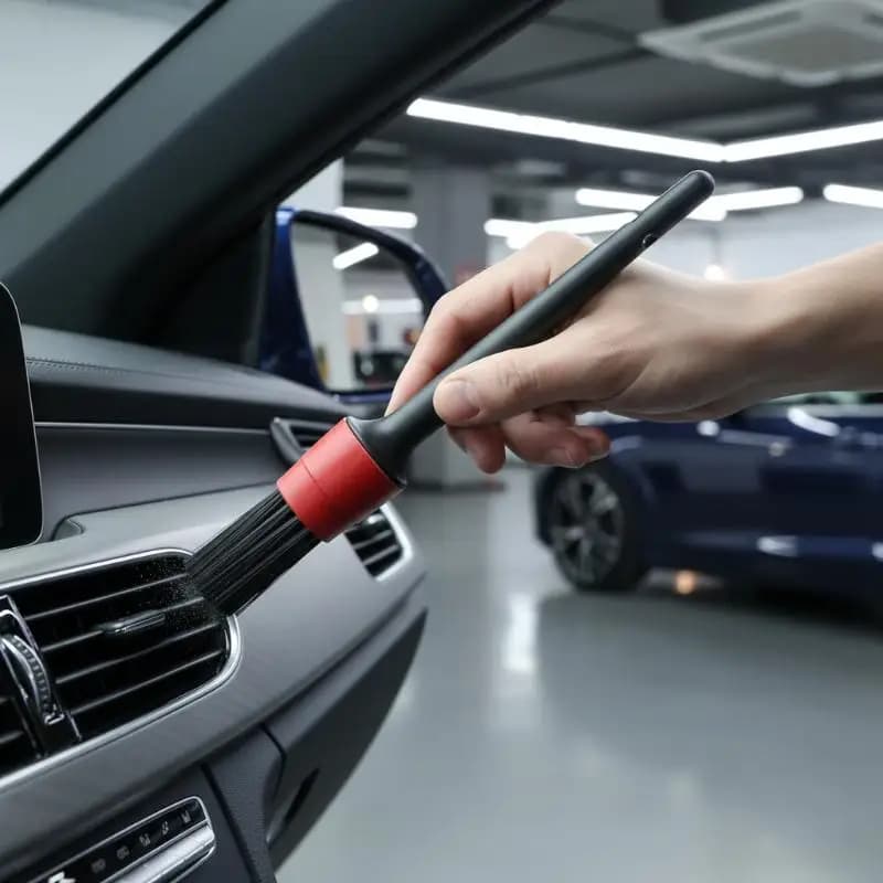 6Pcs Car Detailing Brush Essential Kit for Wheels Deep Cleaning Dashboard Air Vent Engine Interior Detailing Set