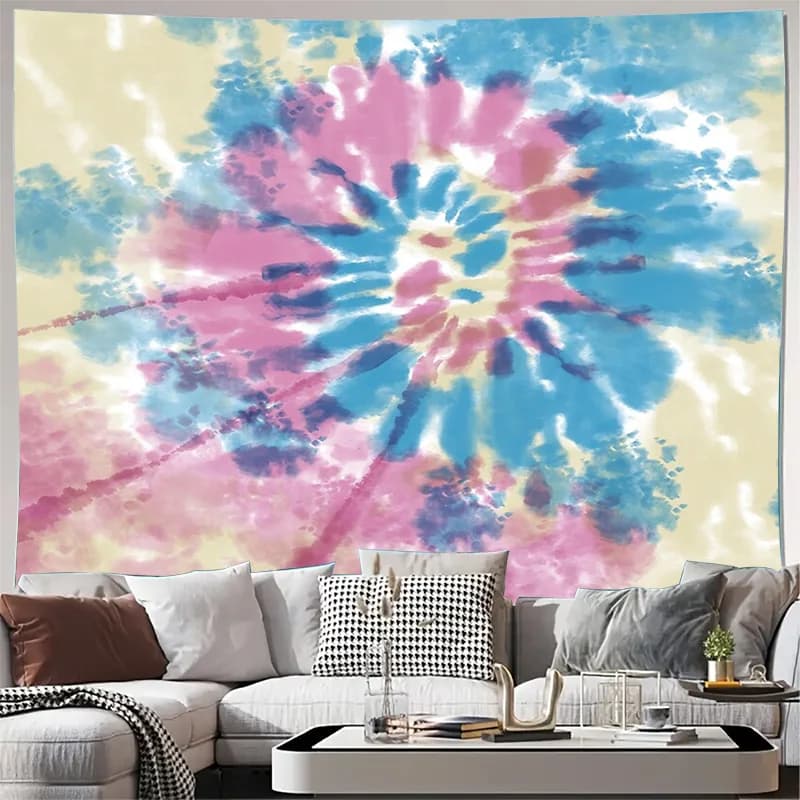 Boho Tapestry Wall Hanging Psychedelic Hippie Decor Festival Aesthetic Galaxy Room Decor Macrame Wall Art Dorm Room Essentials A