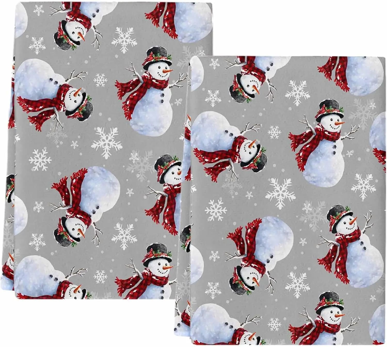 Christmas Snowman Snowflake Kitchen Dish Tea Towels Cleaning Supplies Absorbent Bar Hand Dishcloths Navidad Home Decorations