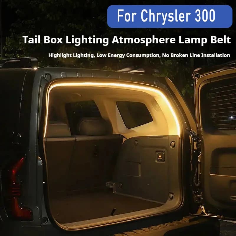 Strisce per barra luminosa a LED per bagagliaio posteriore Striscia per lampada decorativa per interni per bagagliaio adatta per accessori interni auto Chrysler 300 300c