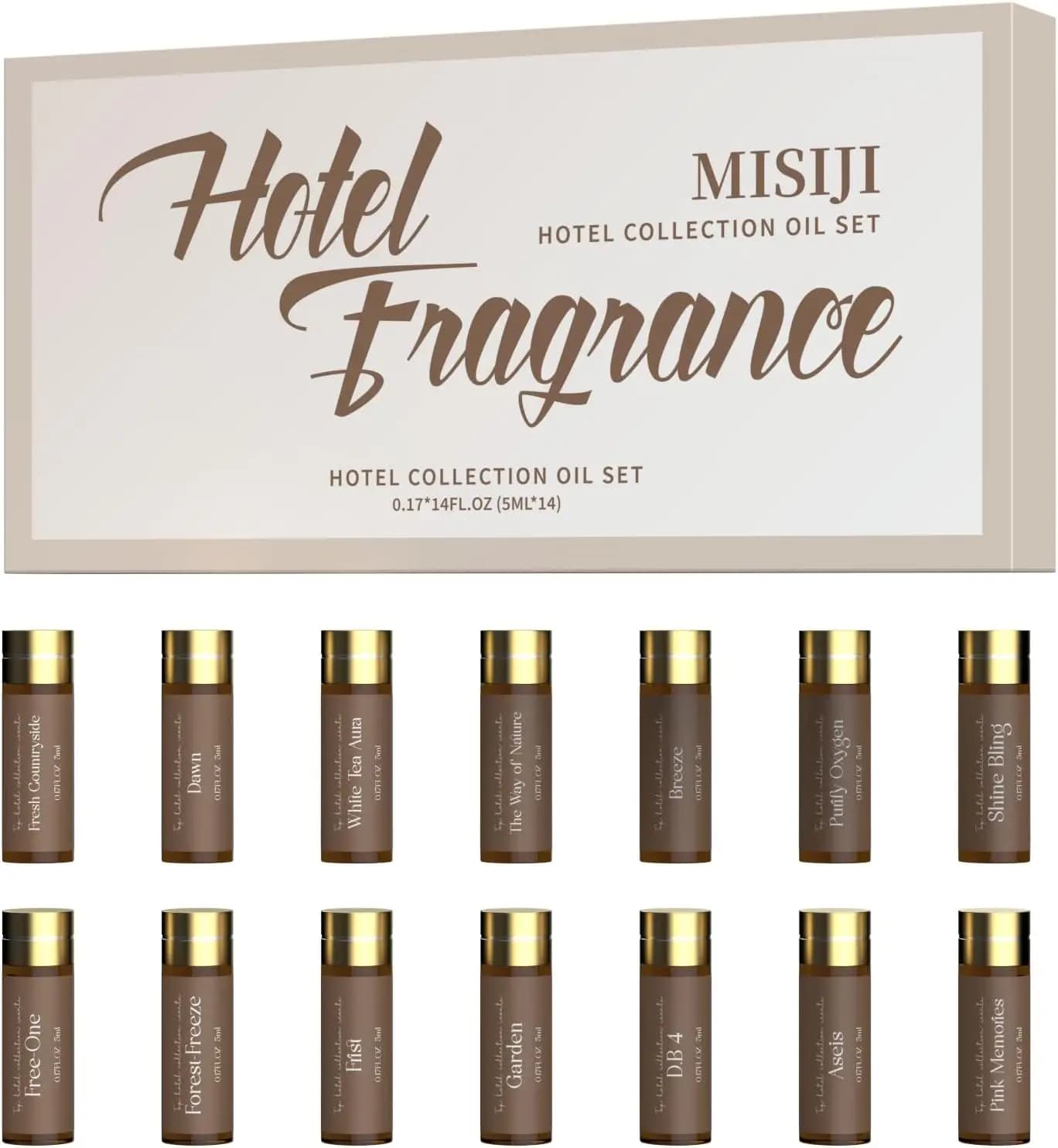 Set di 14 Oli Essenziali di Lusso per Diffusore, Fragranza per Casa e Aromaterapia, 5ml Ciascuno