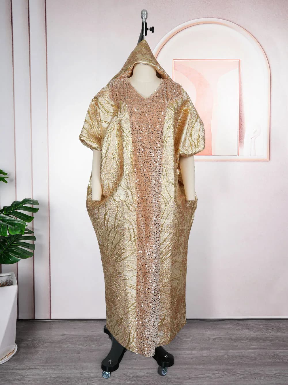 Abiti Africani per Donne, Abbigliamento Tradizionale Africano, Dashiki, Abito Ankara con Paillettes, Abaya, Vestito Lungo Musulmano, Kaftan, Vestiti Maxi Lunghi