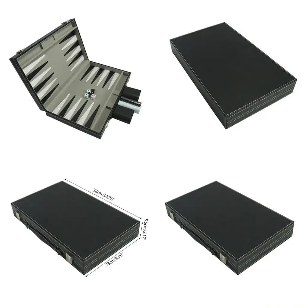 Set giochi da tavolo Backgammon in pelle 31BE Set backgammon per 2 giocatori facile da usare
