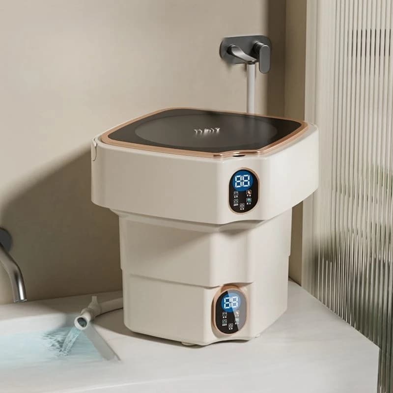 Piccola lavatrice pieghevole portatile pieghevole automatica per appartamenti, calzini da viaggio, biancheria intima, rondella per mutandine, dimensioni compatte