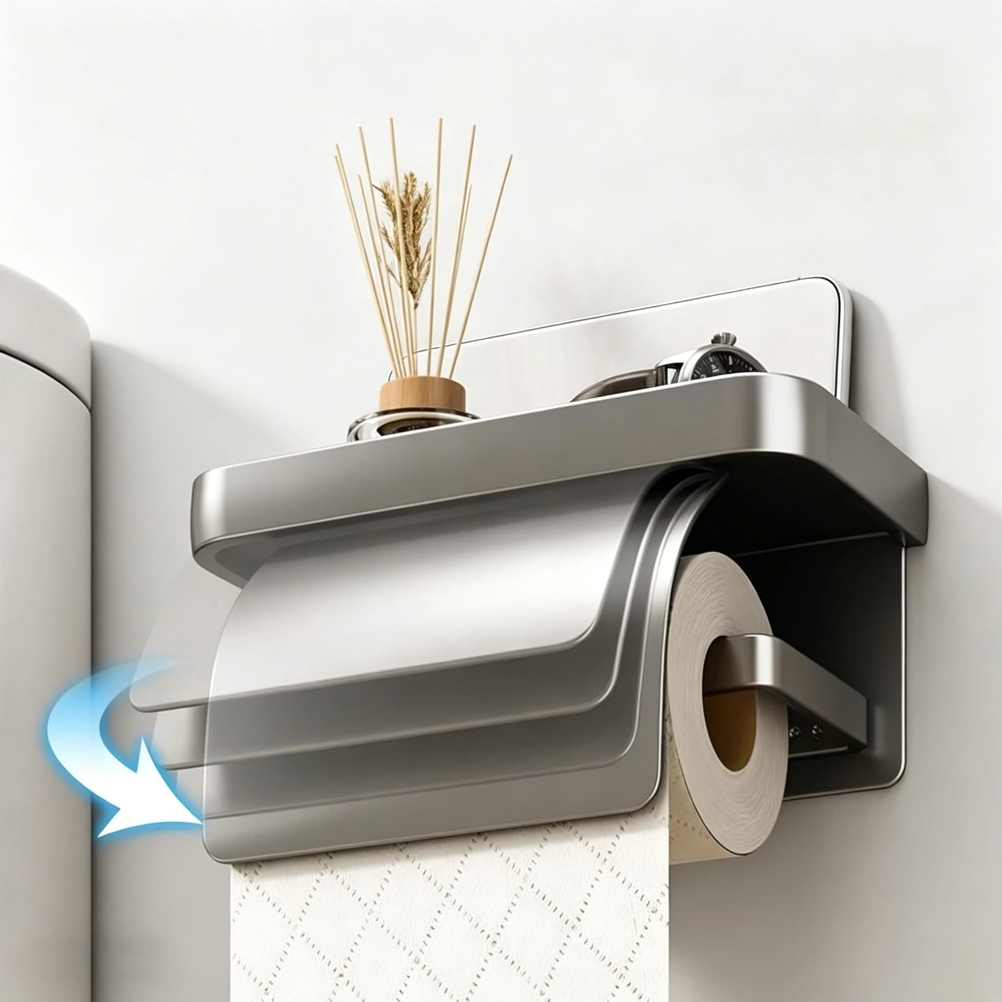 Bathroom Toilet Paper Roll Holder Wall Mounted Waterproof Tissue Box Aluminum Material Bathroom Decorative Tissue Holder