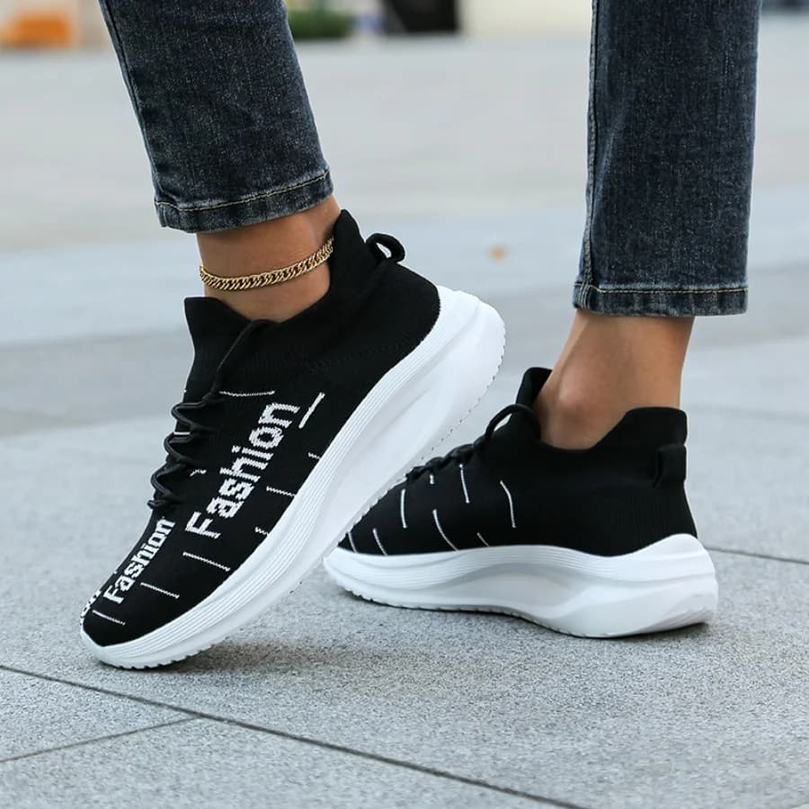 Sneakers da Uomo alla Moda con Scritta, Scarpe da Corsa Traspiranti in Mesh con Plateau, Comode Scarpe Casual Slip-On per Camminata, Nuovo Arrivo
