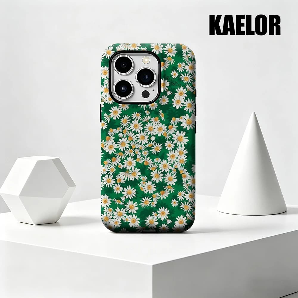 Custodia Kaelor opaca antiurto per MagSafe per iPhone 17 16 15 14 Plus 13 Pro Max, in PC rigido, Daisy Bloom
