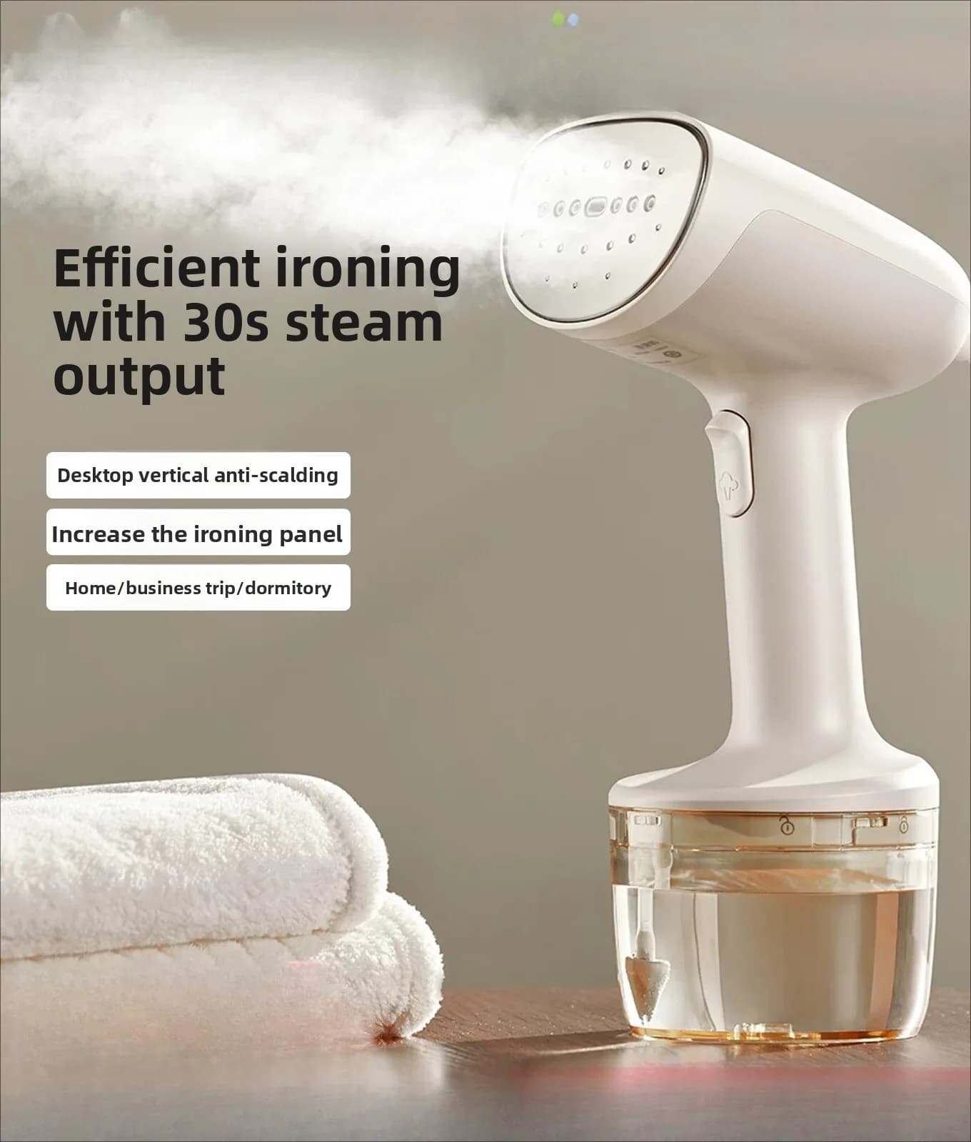 Portable Handheld Steam Iron, Compact Garment Steamer, Electric Clothes Ironing Machine for Home Travel Dormitory