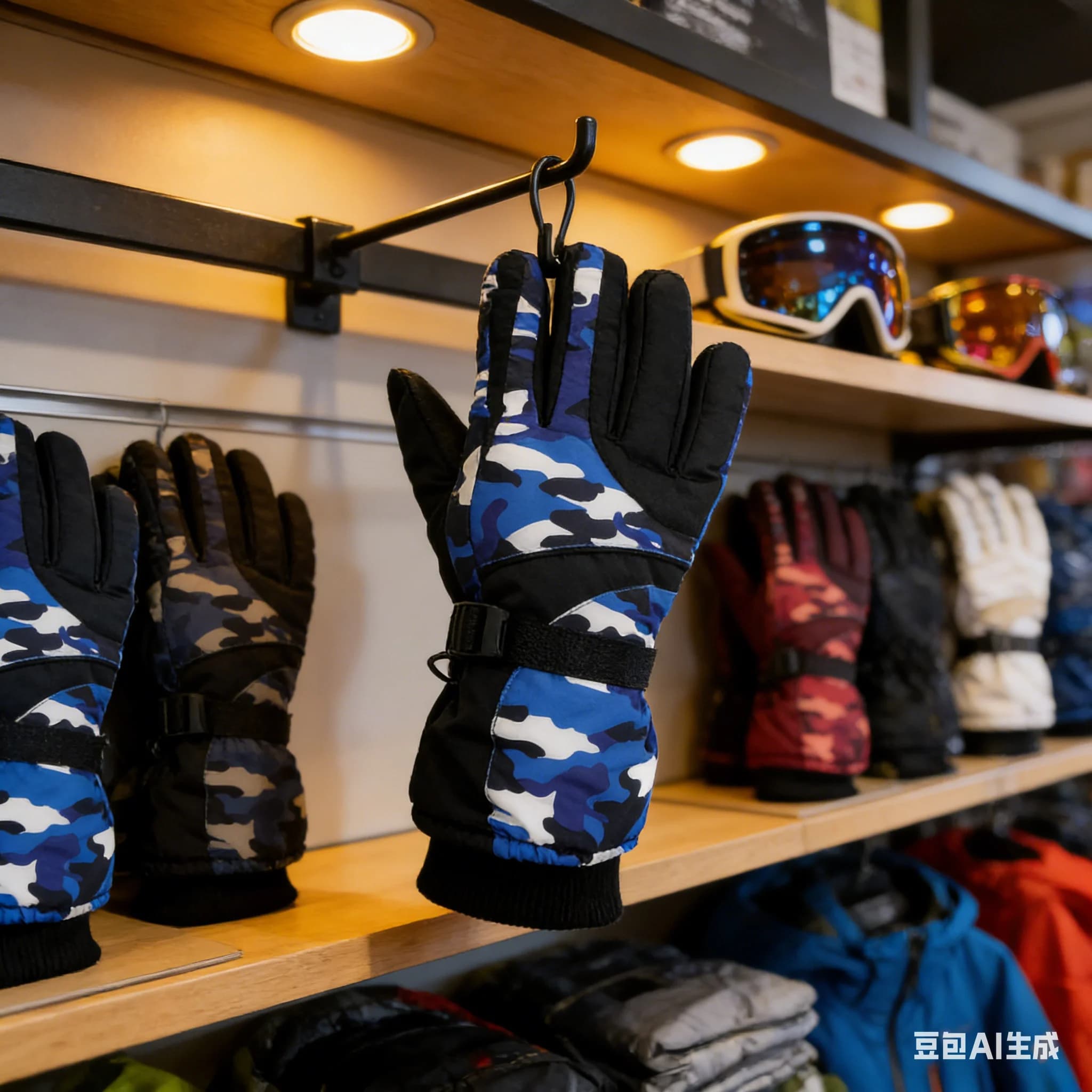 1 paio di guanti da sci foderati in pile da uomo resistenti alla neve caldi ispessiti impermeabili touchscreen guanti da ciclismo invernali accessori
