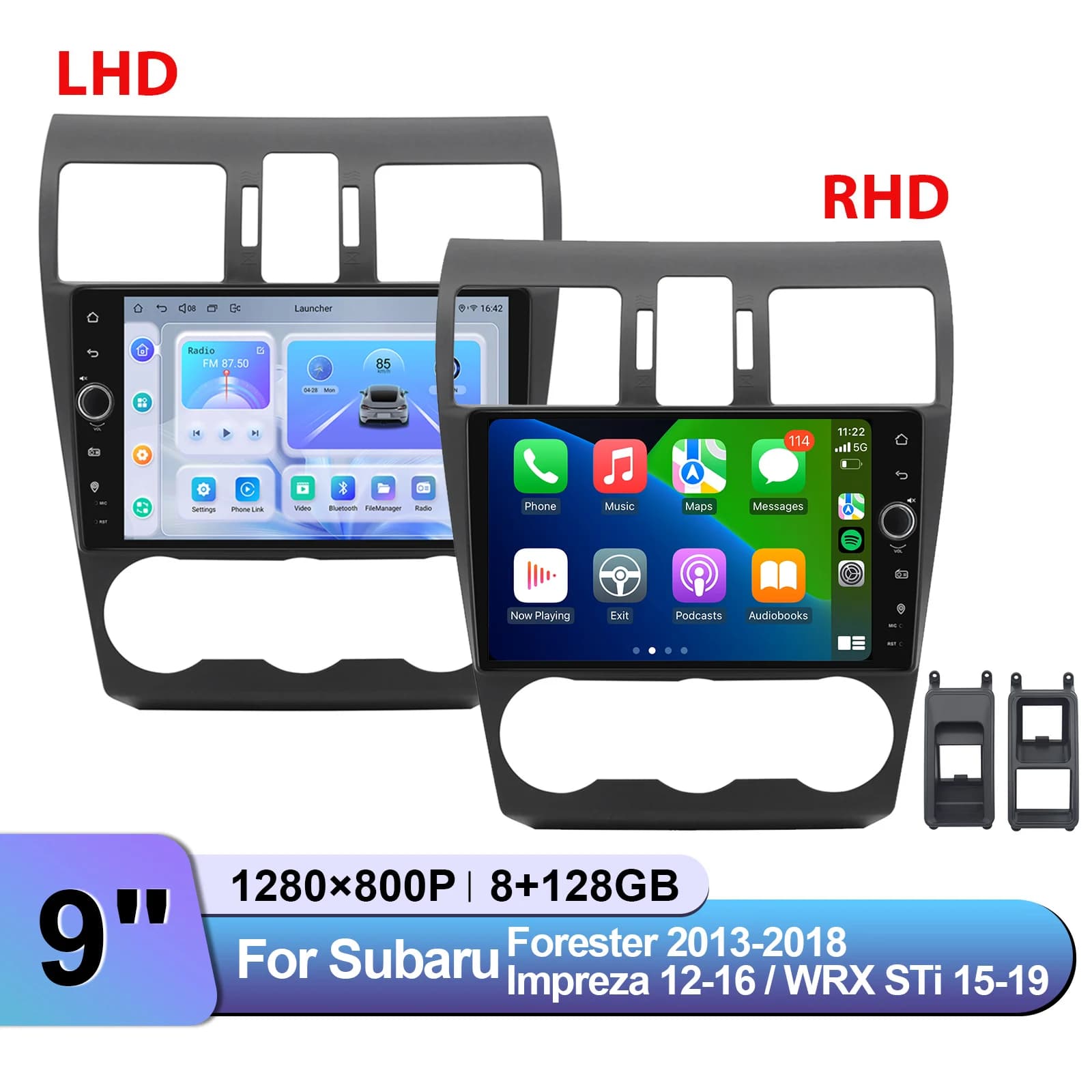 【Suitable Black AC Vent】 Autoradio da 9" per Subaru WRX STi 2012-2019 Navigazione GPS Android Auto Supporta il controllo del volante