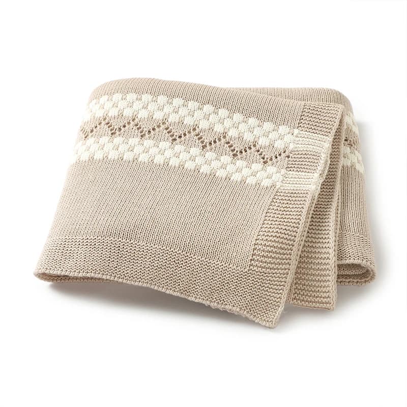 Coperta per bambini in cotone lavorata a maglia per neonato, ragazzo, ragazza, biancheria da letto, trapunta, moda, a righe solide, per neonato, passeggino, 100 * 80 cm, sacco a pelo scozzese