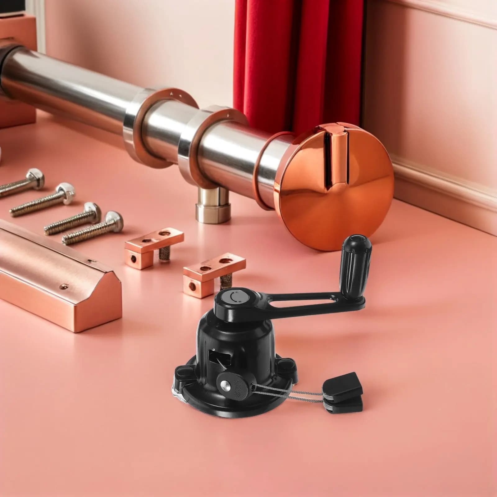 Space Saving Retractable Stainless Steel Crank Handle for Manual Balcony Drying Rack Clothes Lift Hanger 95Mm Spacing Drying