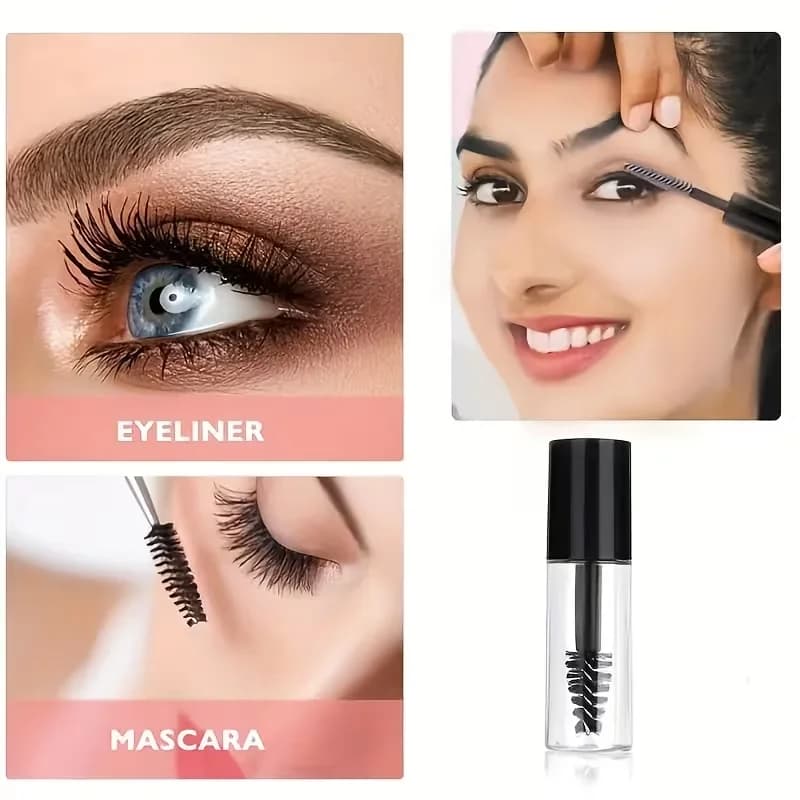 Confezione da 2 mini dispenser per mascara da viaggio con pennello - Contenitori cosmetici portatili e a prova di perdite, adatti per mascara e fondotinta liquido