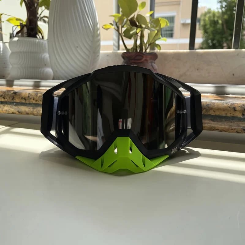 Wind‑Blocking Sports Goggles Multi‑Color Clear & Reflective Lens Anti‑Dust Adjustable Band Motorcycle Ski Goggle