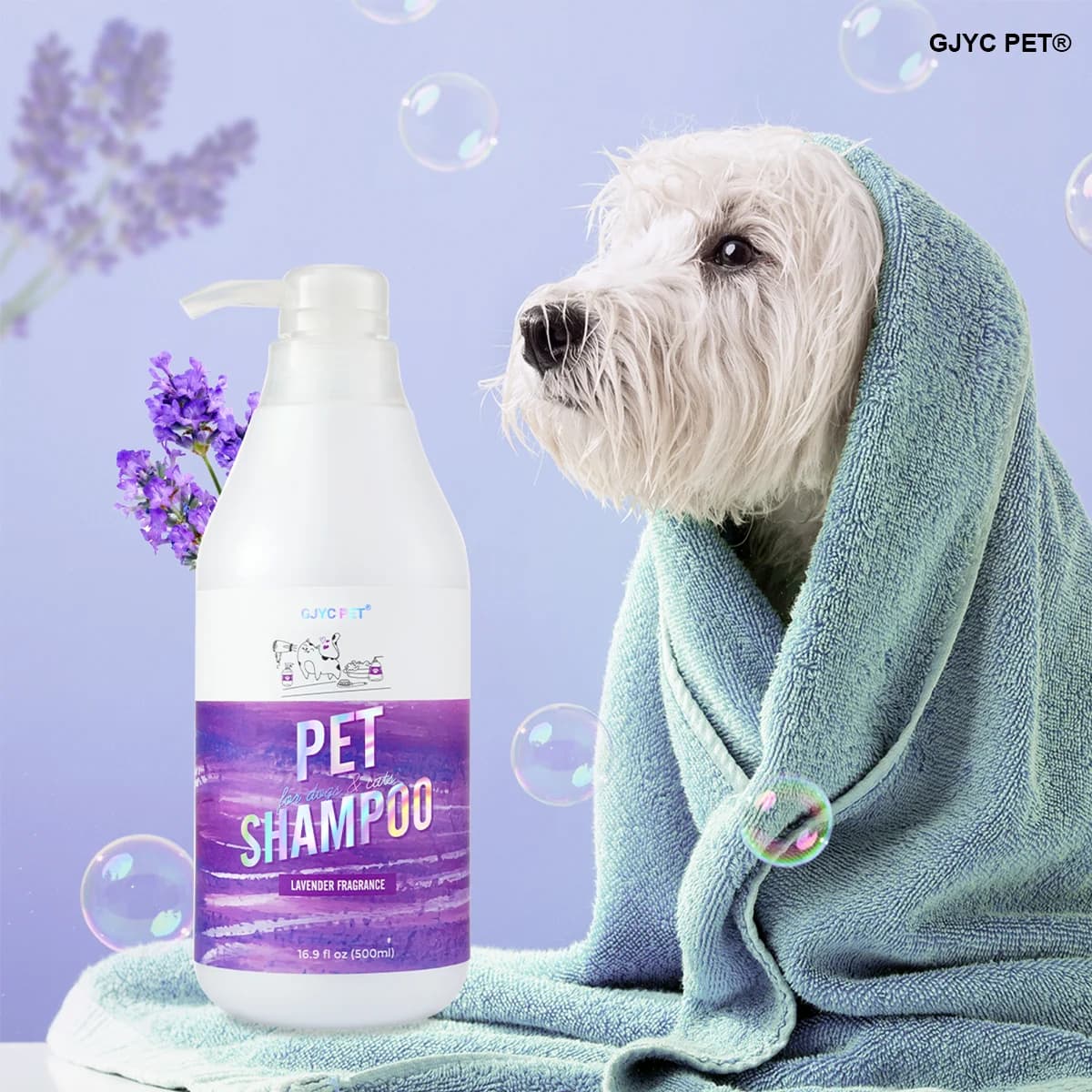 Shampoo Ipoallergenico per Cani e Gatti - Profumo Naturale di Lavanda, Pulizia Profonda, Deodorante, Idratante, Senza Lacrime, Delicato per Pelli Sensibili