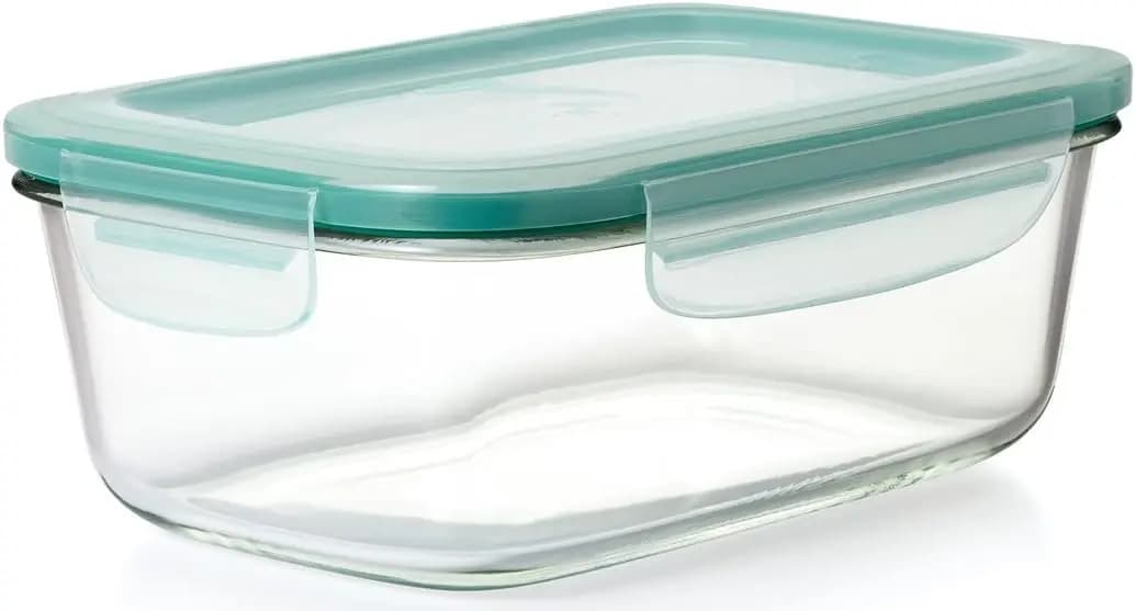 Contenitore in Vetro Rettangolare Ermetico con 4 Chiusure a Scatto per Conservazione Alimenti Senza Perdite