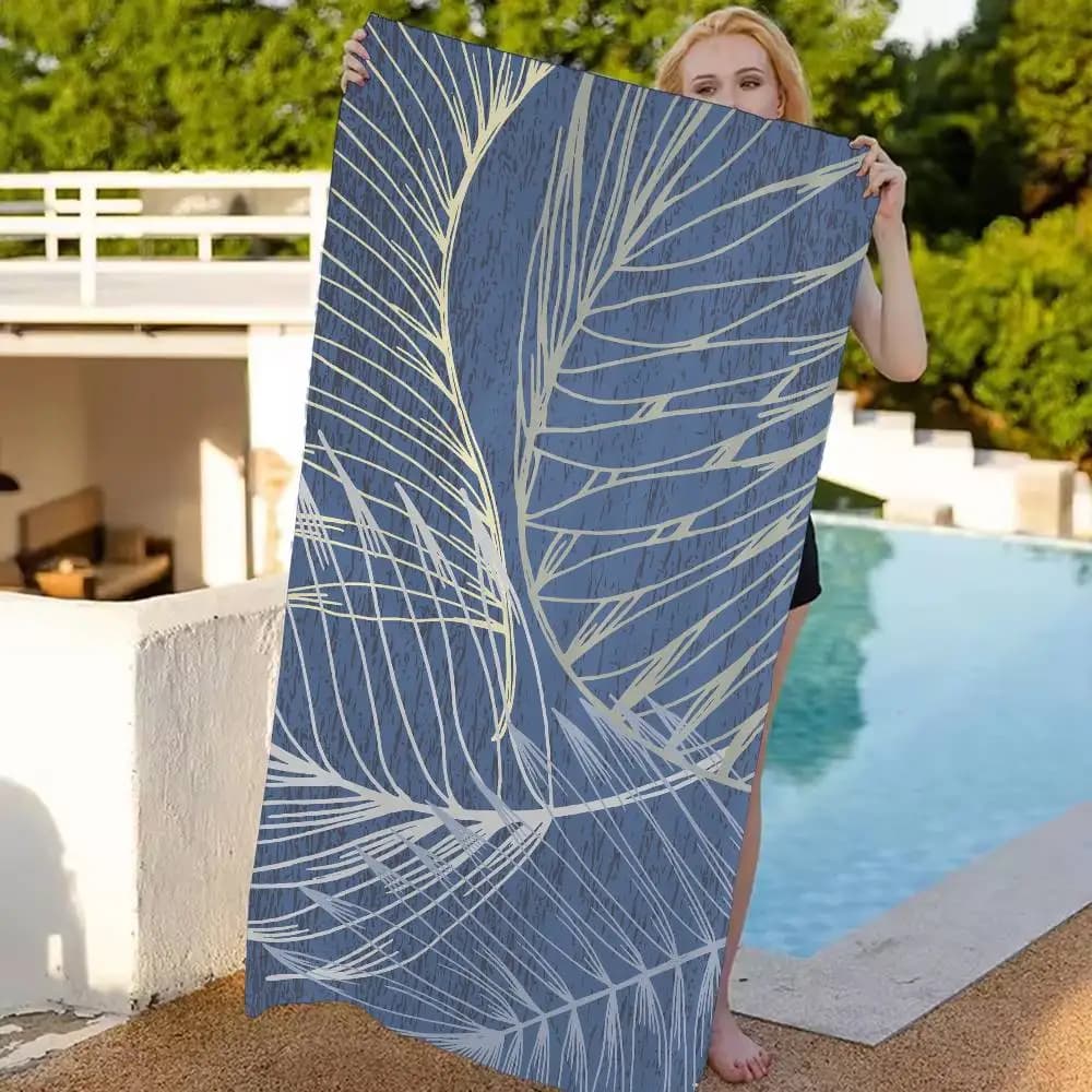 Stampa di motivi di piante tropicali Grandi asciugamani da spiaggia in microfibra Asciugamano ad asciugatura rapida Asciugamani da spiaggia con sabbia Asciugamano da piscina per viaggi Piscina da nuoto Yoga