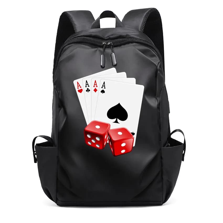Borse da scuola per studenti carine per ragazze Zaino per laptop da donna per adolescenti Zaino per ragazzo stampato con motivo poker Harajuku unisex
