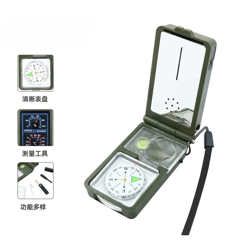 Multifunctional portable thermometer Igrometer compass Boat Dashboard 10 in 1 Survival tool for outdoor camping